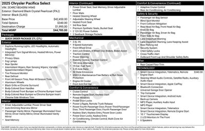 2025 Chrysler Pacifica Select