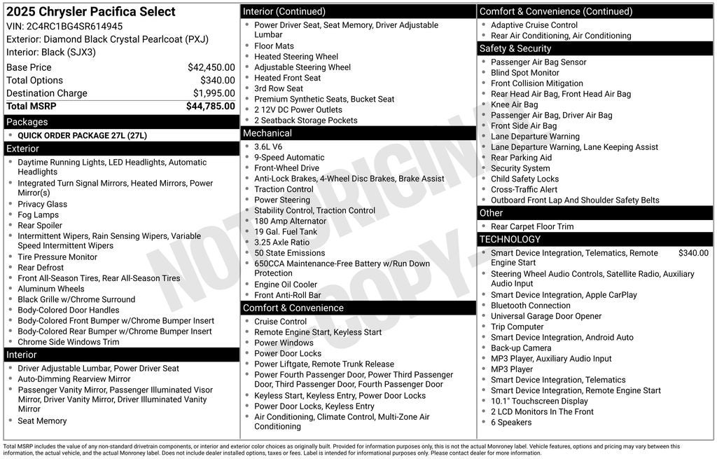 2025 Chrysler Pacifica Select