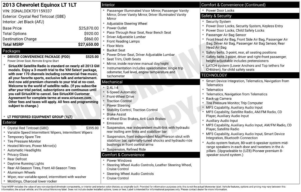 2013 Chevrolet Equinox LT 1LT