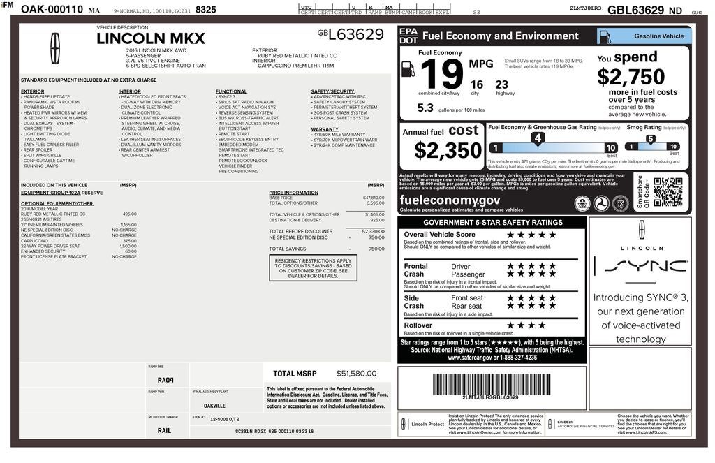 2016 Lincoln MKX Reserve