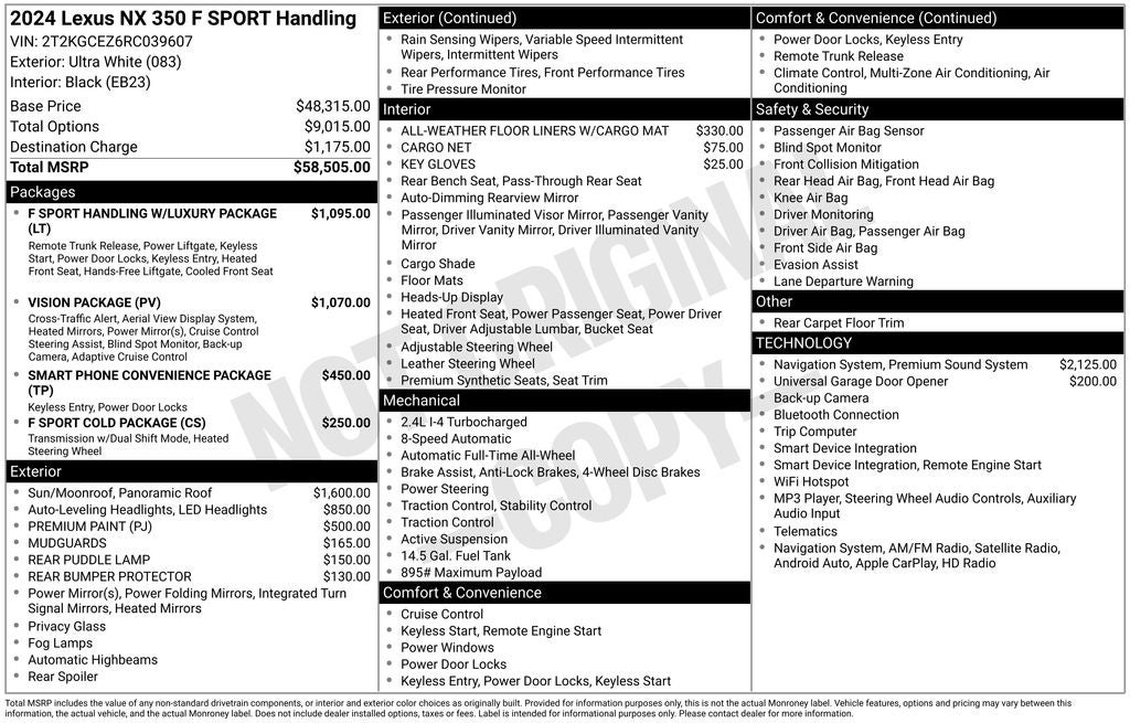 2024 Lexus NX 350 F SPORT Handling
