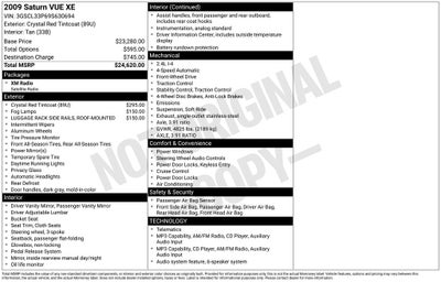 2009 Saturn VUE XE