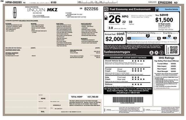 2014 Lincoln MKZ Base