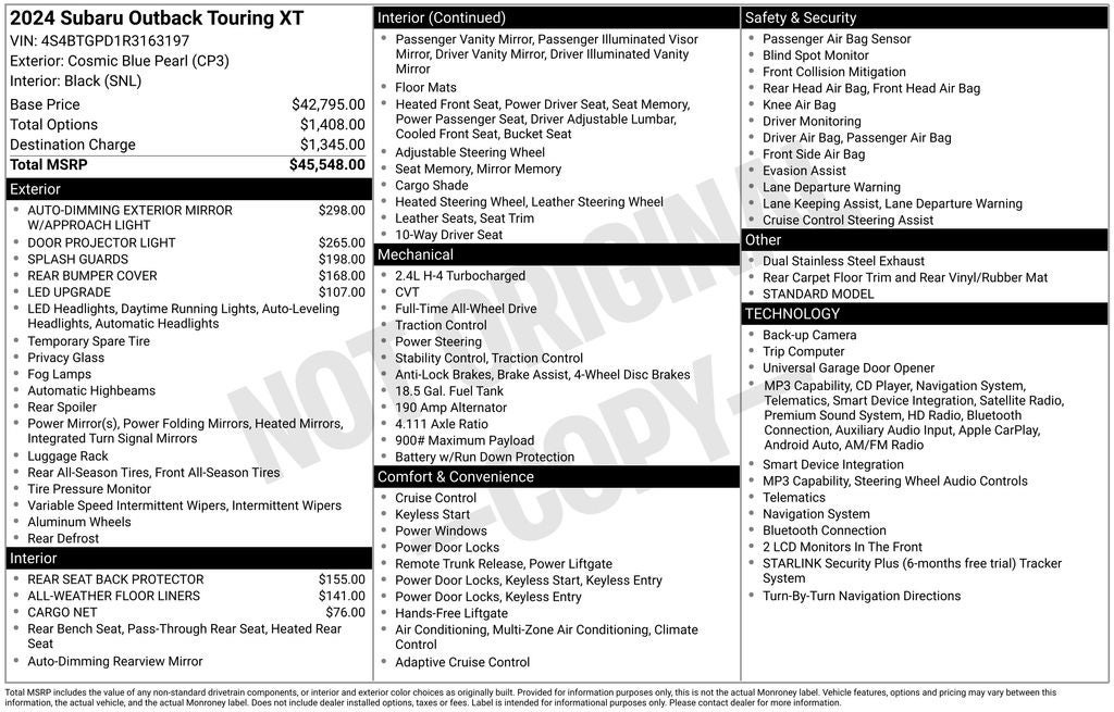 2024 Subaru Outback Touring XT