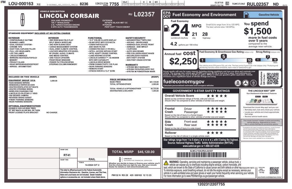 2024 Lincoln Corsair Premiere