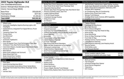 2023 Toyota Highlander XLE