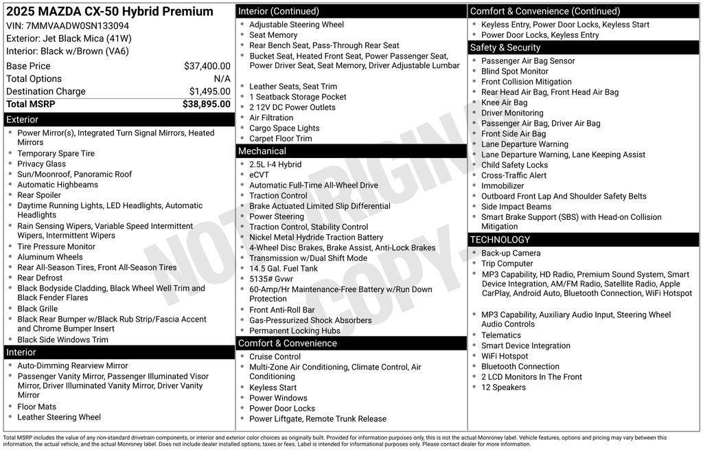 2025 Mazda Mazda CX-50 Hybrid Premium Package