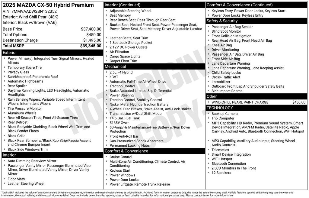 2025 Mazda Mazda CX-50 Hybrid Premium