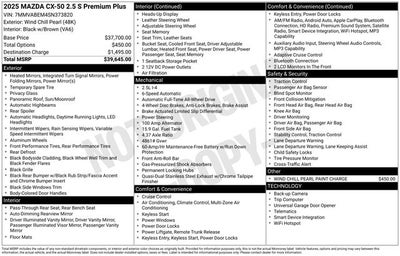 2025 Mazda Mazda CX-50 2.5 S Premium Plus Package