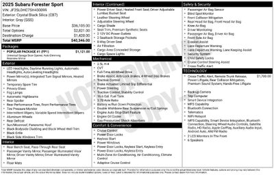 2025 Subaru Forester Sport