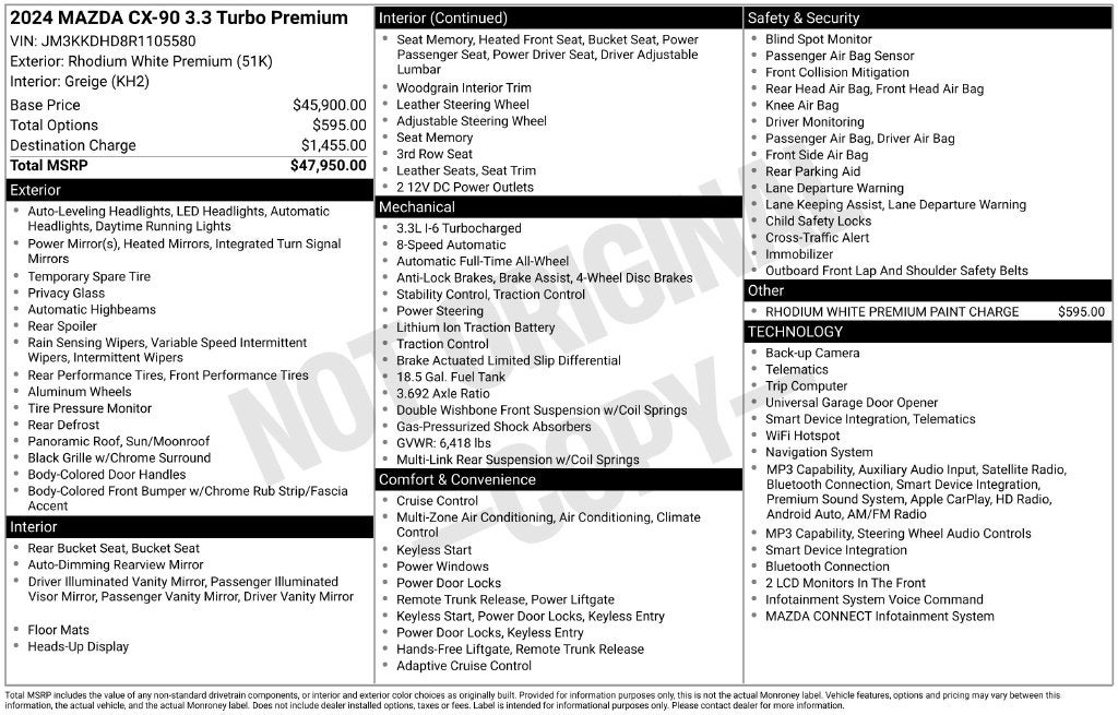 2024 Mazda Mazda CX-90 3.3 Turbo Premium