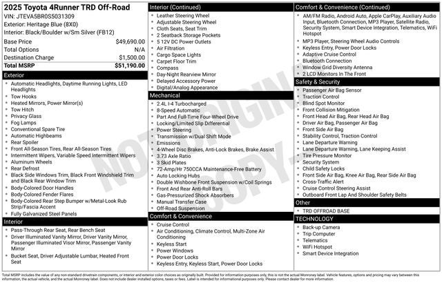 2025 Toyota 4Runner TRD Sport Premium